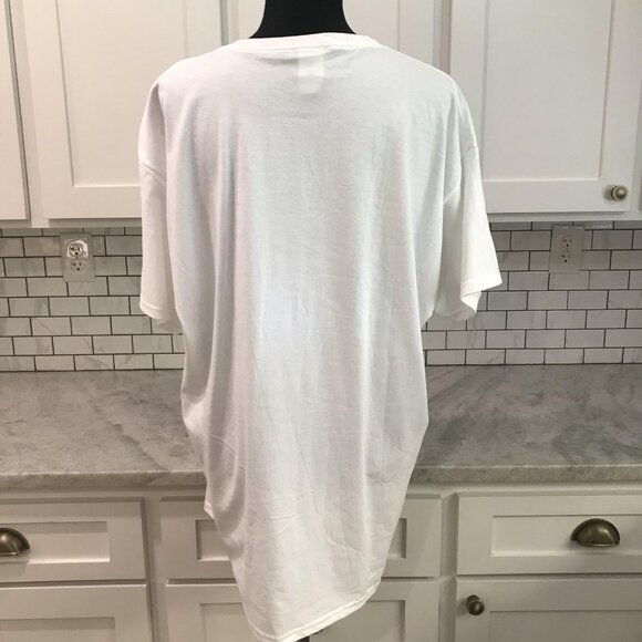 Hustle at Home Mom Shirt Womens Extra Large White Graphic Tee Coffee Hanes - Picture 3 of 6